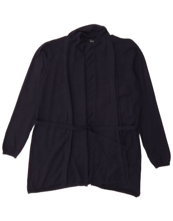 Damski sweter o przedłużonym fasonie Zara UK 18 XL Granatowa wiskoza