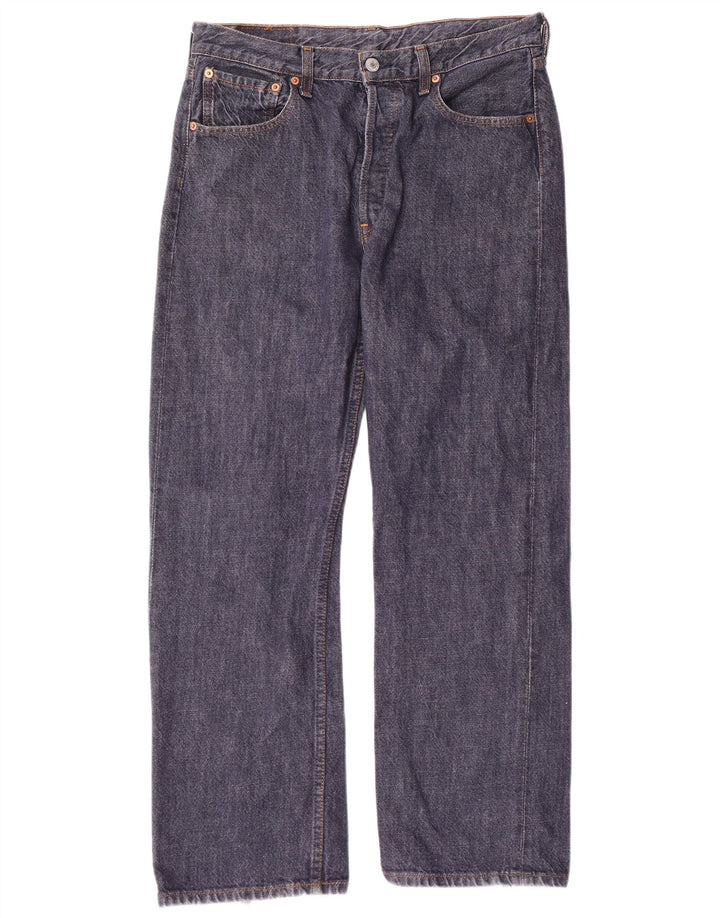 Męskie jeansy LEVI'S 501 Straight W34 L30 Granatowa bawełna