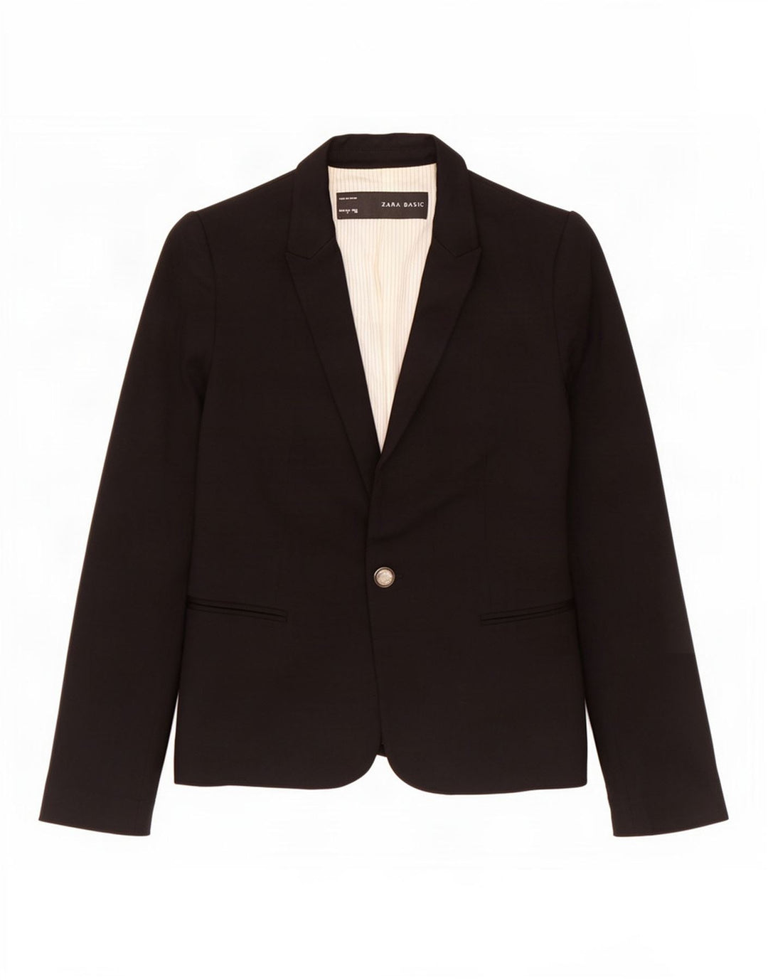 Damska marynarka Zara zapinana na 1 guzik UK 10 Small, czarna wiskoza