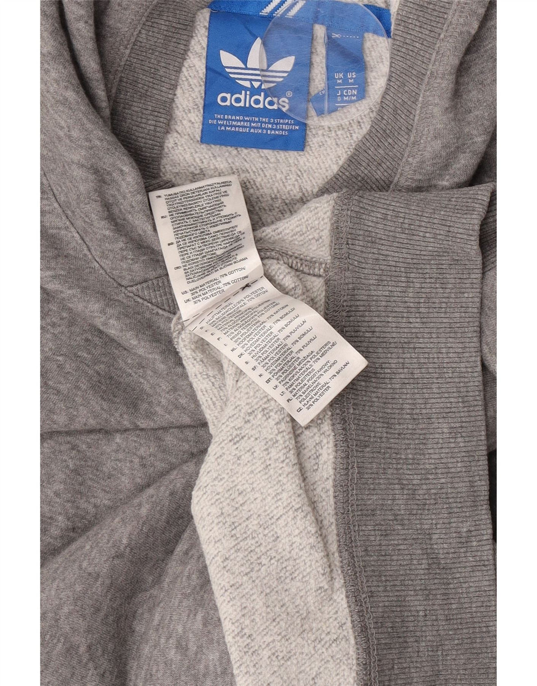 Męska bluza z kapturem Adidas, średnia, szara, bawełniana nakrapiana