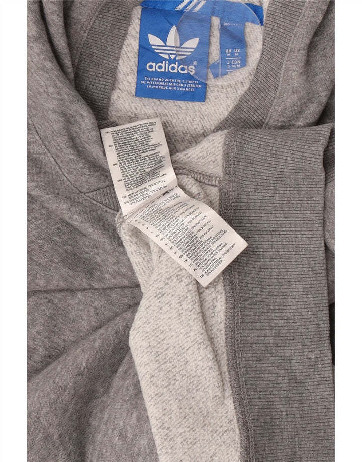 Męska bluza z kapturem Adidas, średnia, szara, bawełniana nakrapiana