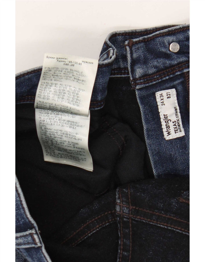 Męskie jeansy Wrangler Texas Straight W34 L29 Niebieskie, bawełniane