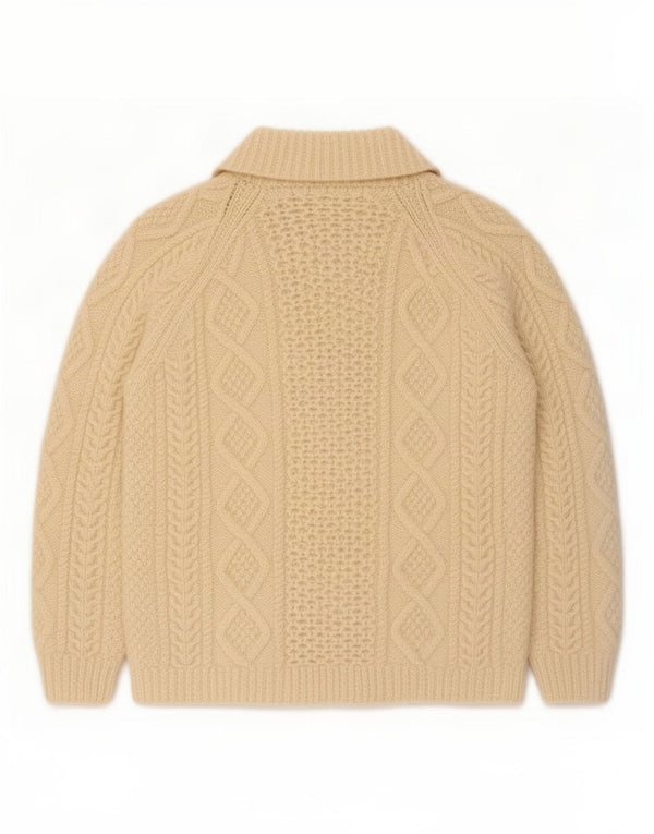 Sweter damski w stylu vintage, kardigan UK 8, mały beż