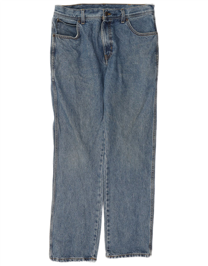 Męskie jeansy Wrangler o prostym kroju W34 L32, niebieska bawełna