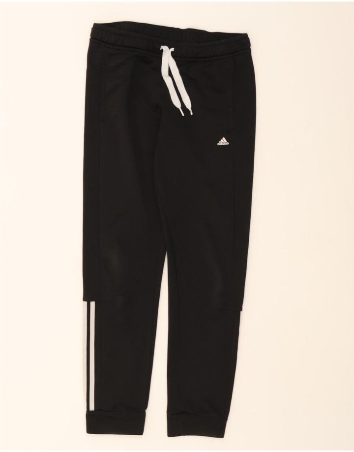 ADIDAS Womens Tracksuit Trousers Joggers UK 12/14 Medium Black Polyester Vintage Adidas and Second-Hand Adidas from Messina Hembry 
