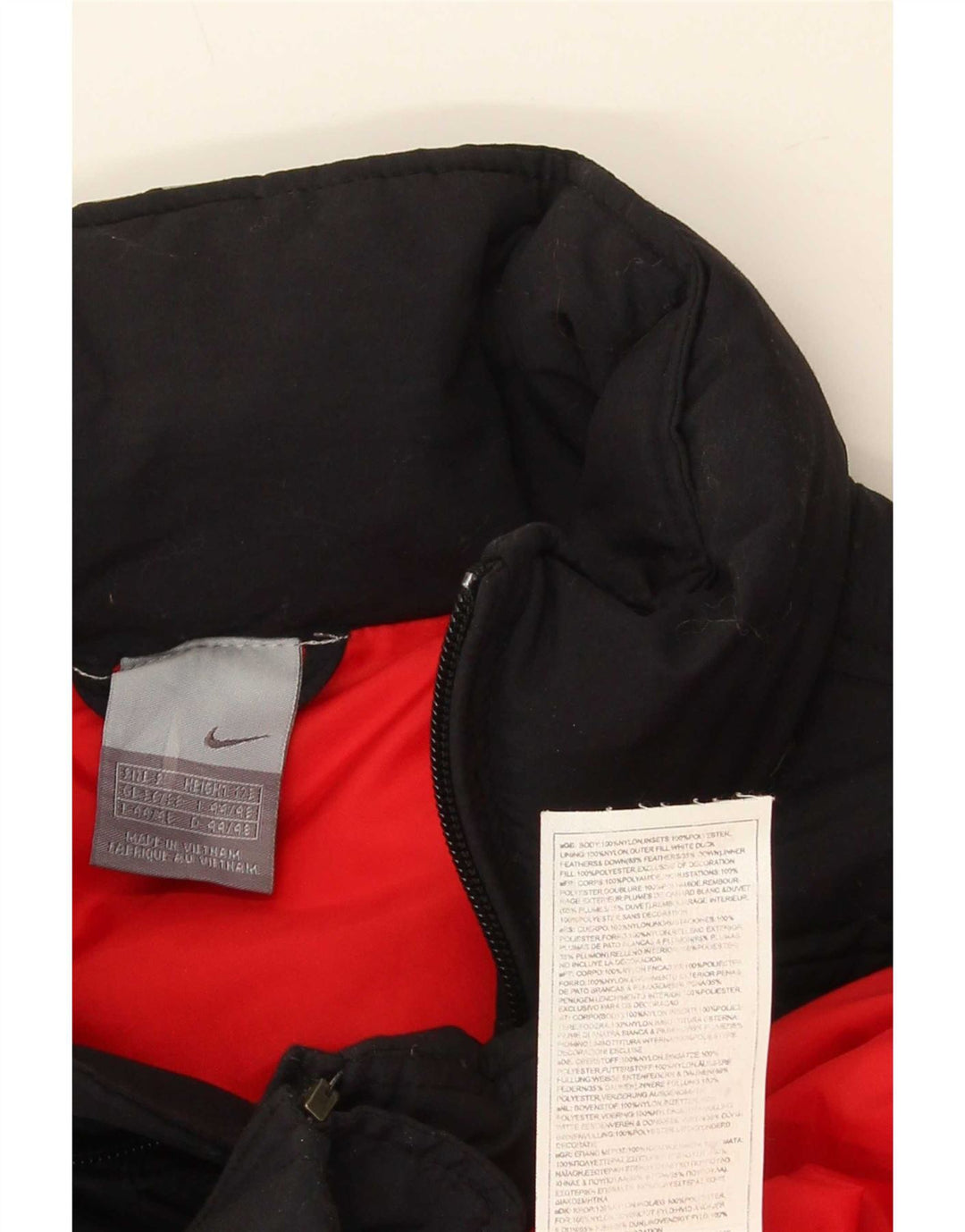 Męska kurtka Nike Graphic Padded Jacket UK 36/38 Mały czarny nylon z blokami kolorów