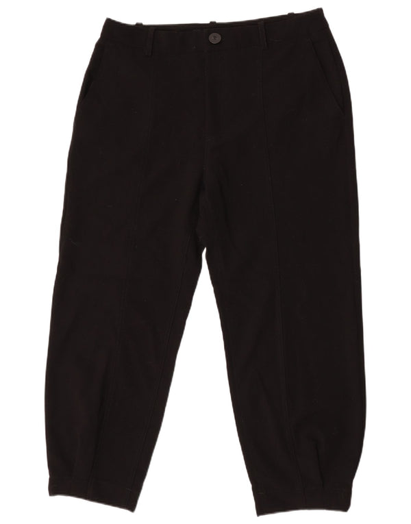 Damskie spodnie joggery z wysokim stanem, krótkie spodnie Zara, duże W30 L25, czarne