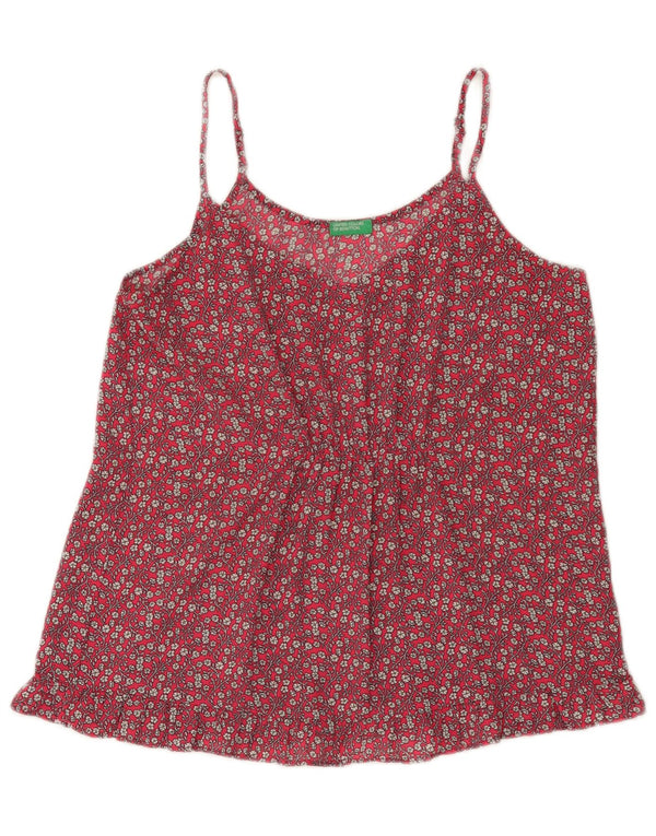 Damski top na ramiączkach Benetton UK 12 w kolorze średnio czerwonym w kwiaty