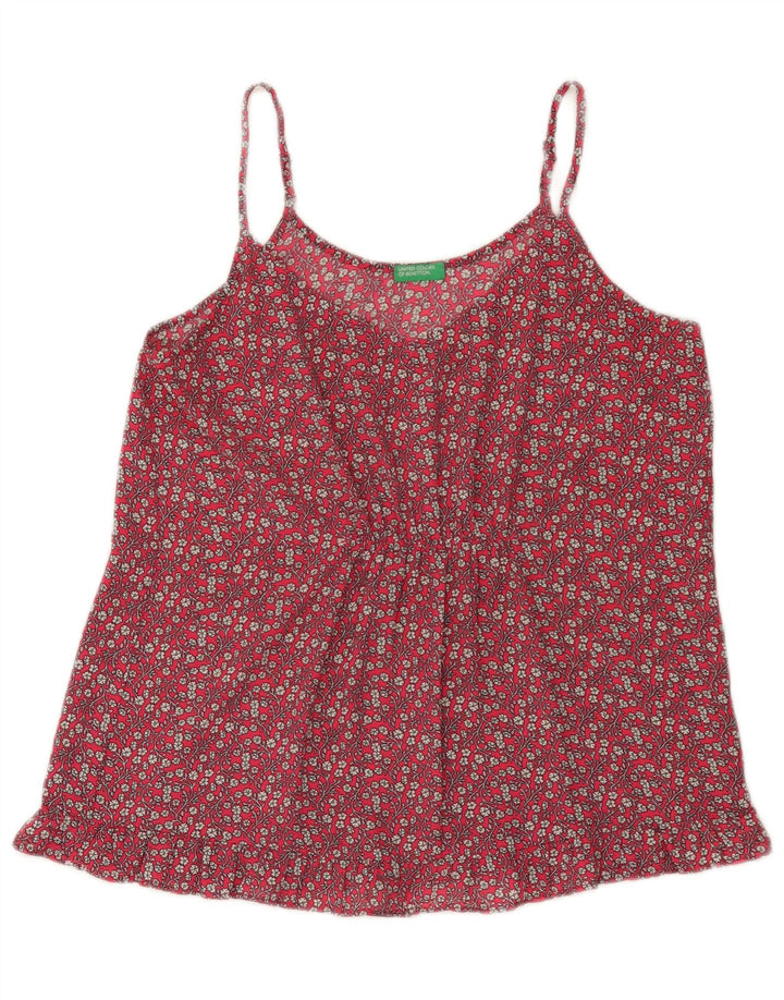 Damski top na ramiączkach Benetton UK 12 w kolorze średnio czerwonym w kwiaty