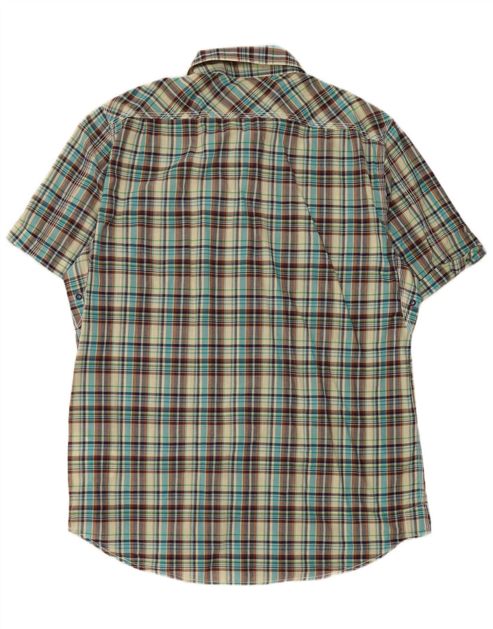 Marlboro Classics Męska koszula slim fit z krótkim rękawem XL w wielobarwną kratkę