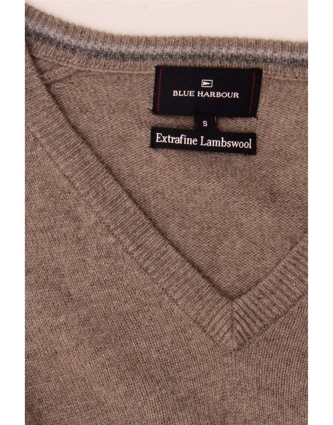 Męski sweter Marks & Spencer Blue Harbor z dekoltem w kształcie litery V, mały, szary