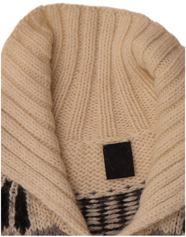 Vintage damski sweter oversize UK 18 XL czarny Fair Isle