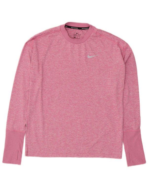 Męska koszulka NIKE Dri Fit z długim rękawem, mała, różowa, nakrapiana