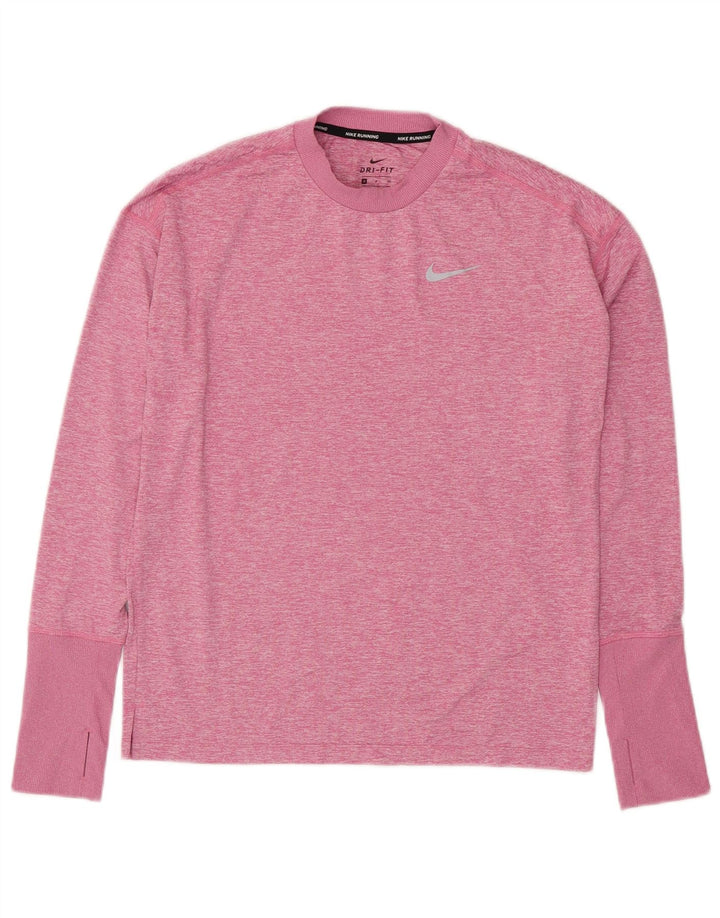 Męska koszulka NIKE Dri Fit z długim rękawem, mała, różowa, nakrapiana