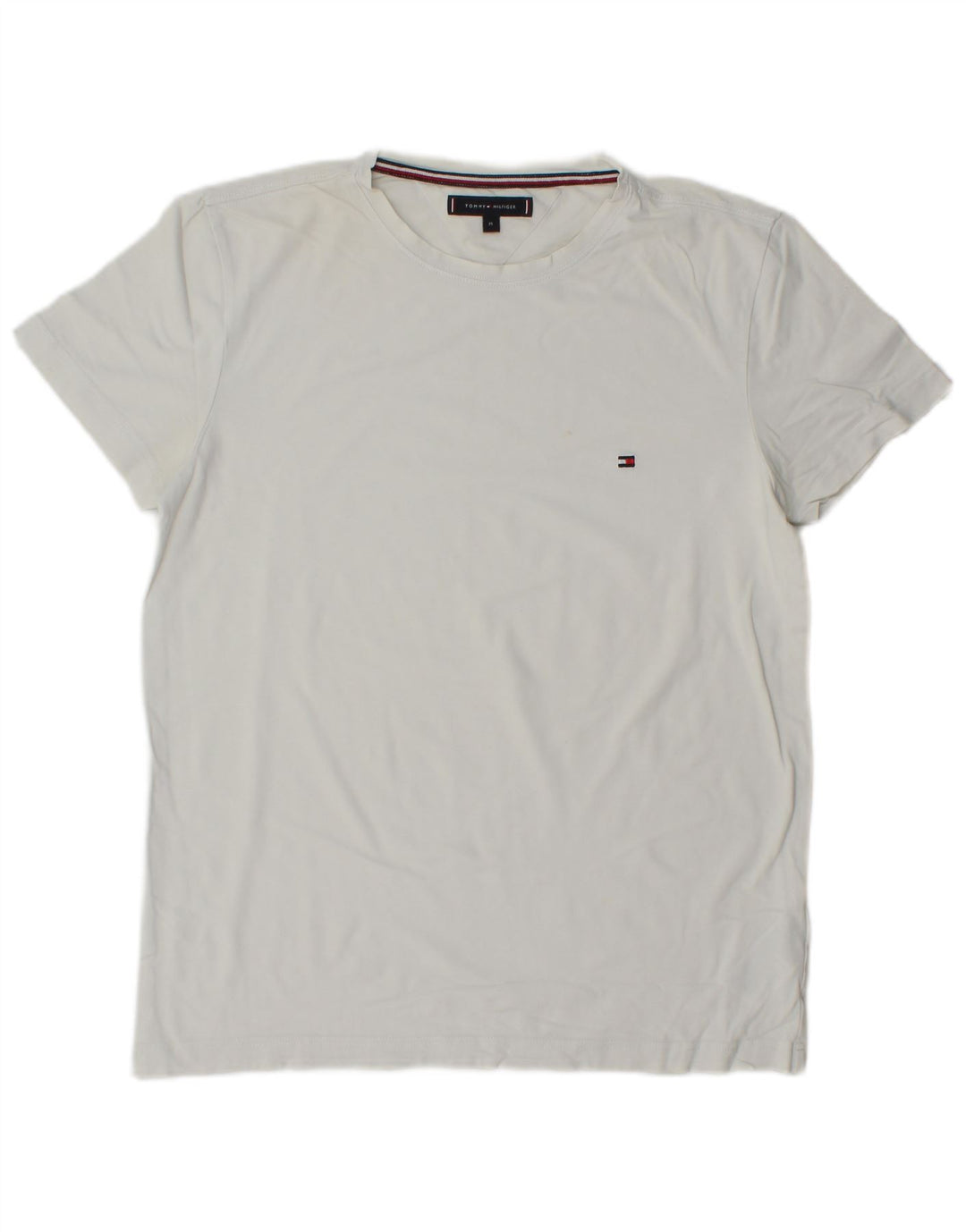 T-shirt męski Tommy Hilfiger Top, średnia, biała bawełna