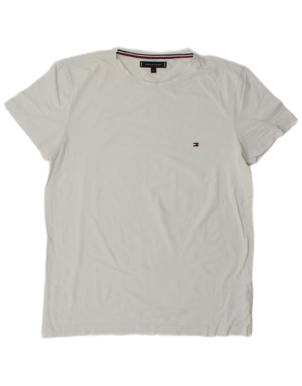 T-shirt męski Tommy Hilfiger Top, średnia, biała bawełna