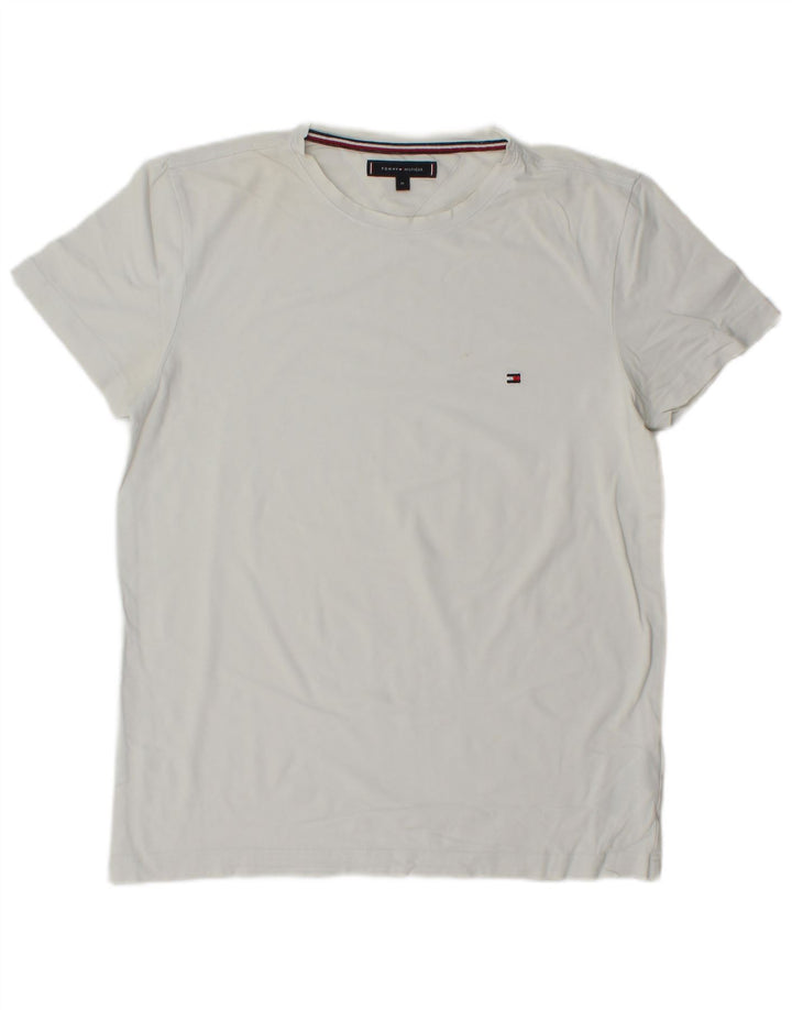 T-shirt męski Tommy Hilfiger Top, średnia, biała bawełna
