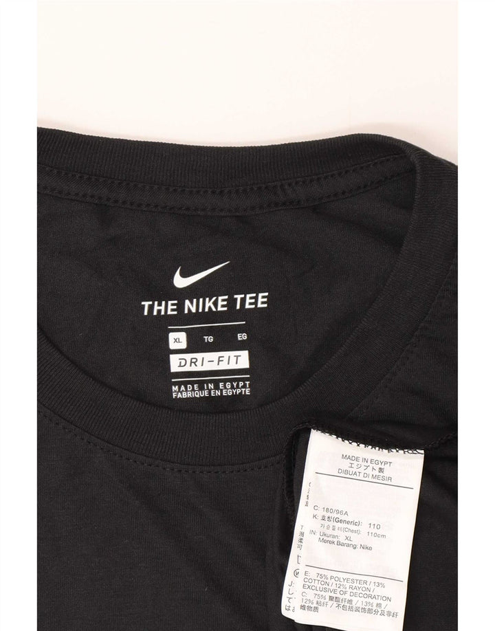 Męski T-shirt z grafiką Nike Dri Fit, XL, czarny, poliester