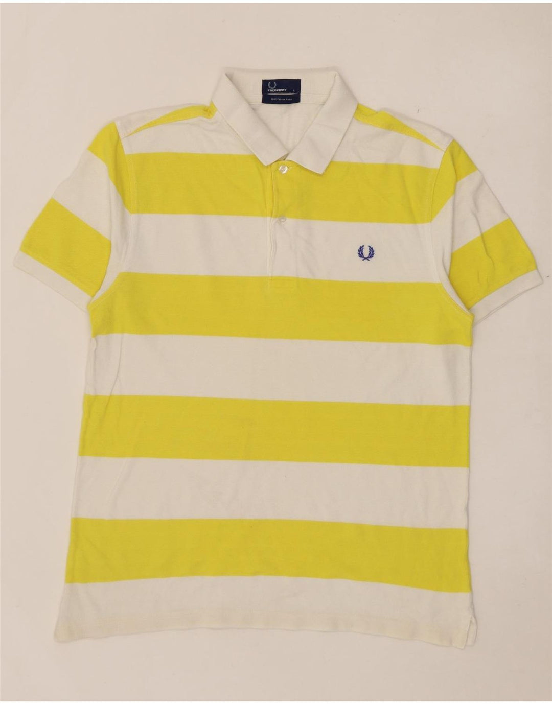 Męska koszulka polo Fred Perry, duża, żółta, bawełniana w paski