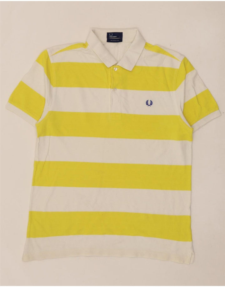 Męska koszulka polo Fred Perry, duża, żółta, bawełniana w paski