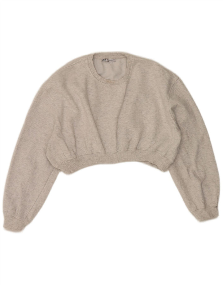 Damska bluza oversize Zara Crop Jumper UK 10 Small Grey Flecked