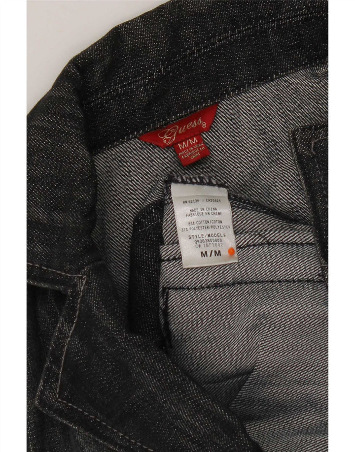 Damska kurtka dżinsowa Guess Crop UK 12, średnia czarna bawełna