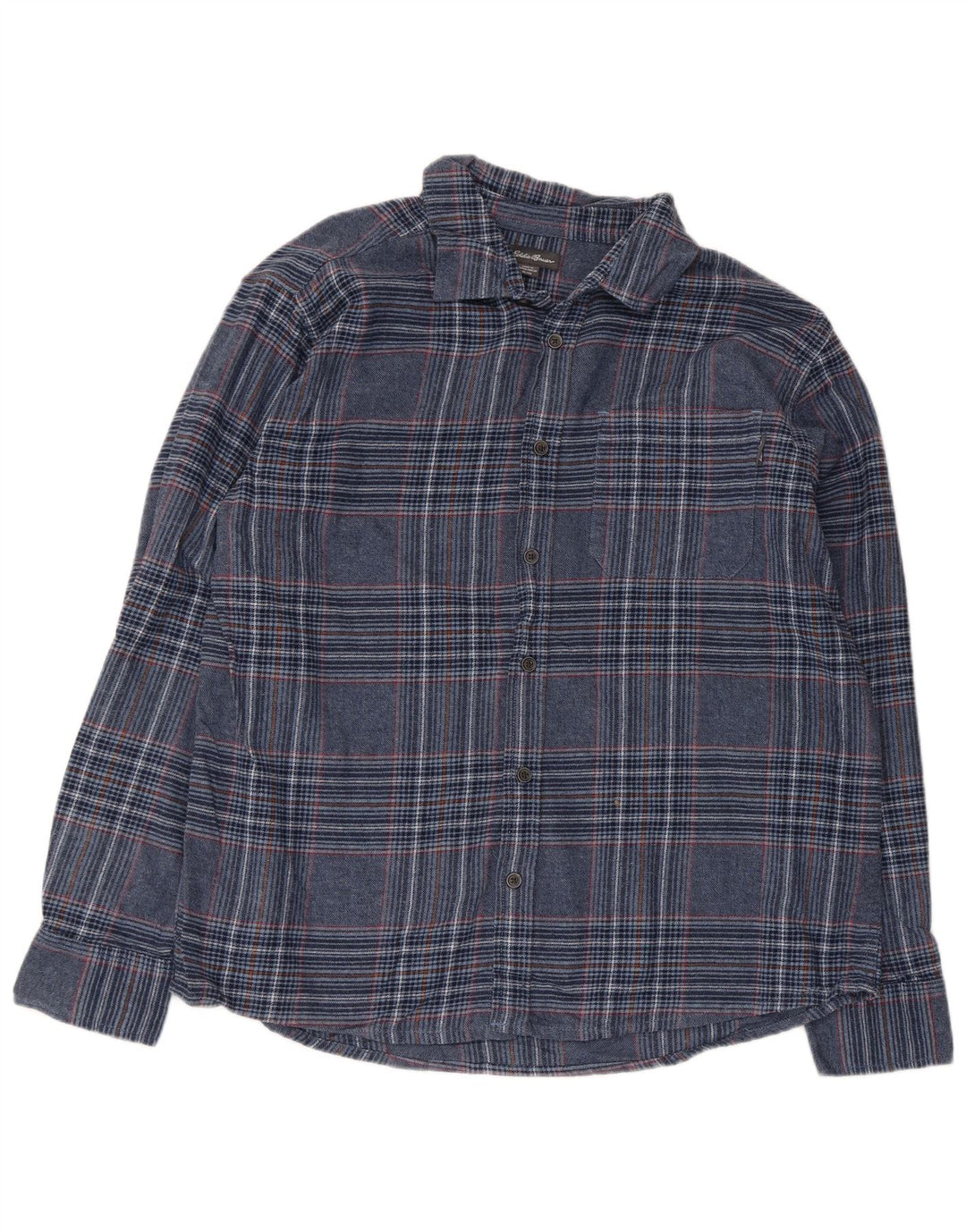 Koszula flanelowa męska Eddie Bauer XL w niebieską kratkę, bawełniana