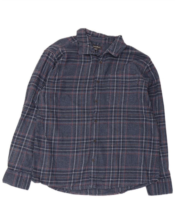 Koszula flanelowa męska Eddie Bauer XL w niebieską kratkę, bawełniana