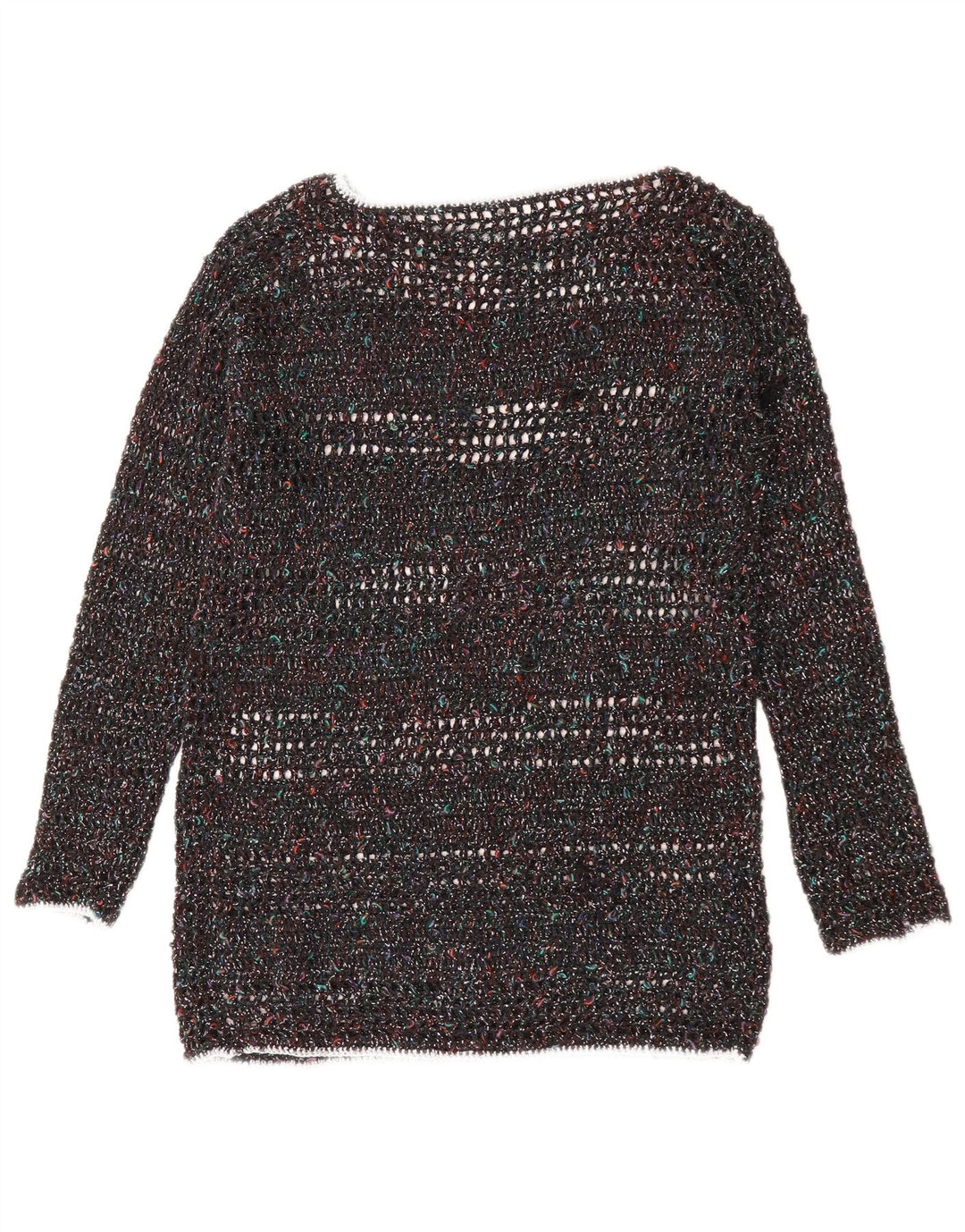 Sweter damski VINTAGE z dekoltem w łódkę UK 12, średni, wielokolorowy, nakrapiany