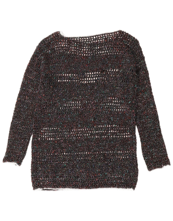 Sweter damski VINTAGE z dekoltem w łódkę UK 12, średni, wielokolorowy, nakrapiany