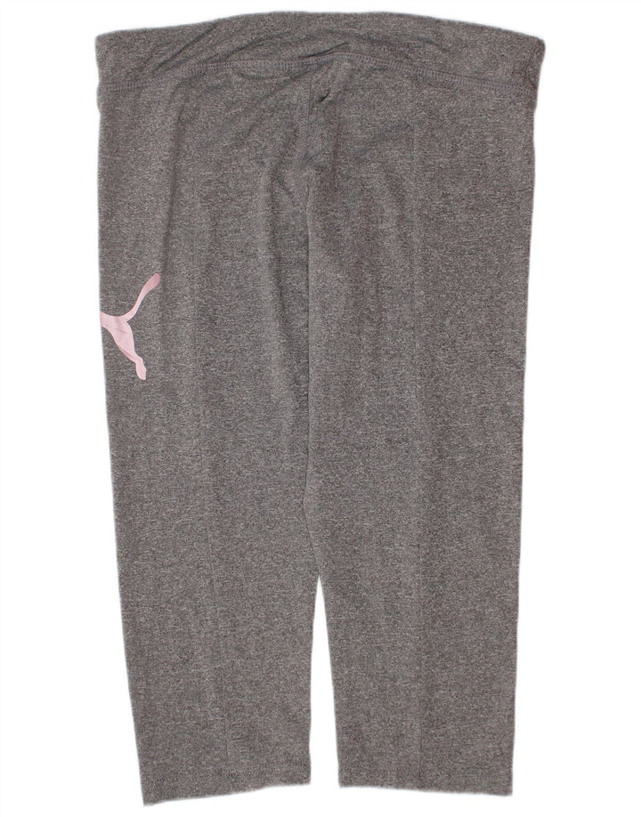 Dziewczęce legginsy z grafiką Puma 12-13 lat, duże, szare, poliestrowe