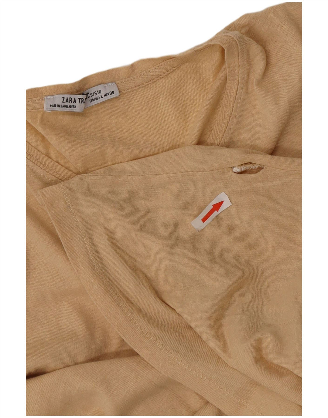 T-shirt damski Zara Top UK 16, duży, beżowy