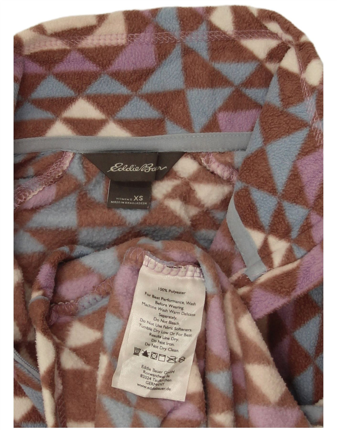 Damski sweter oversize Eddie Bauer z polaru UK 6 XS, wielokolorowy, geometryczny