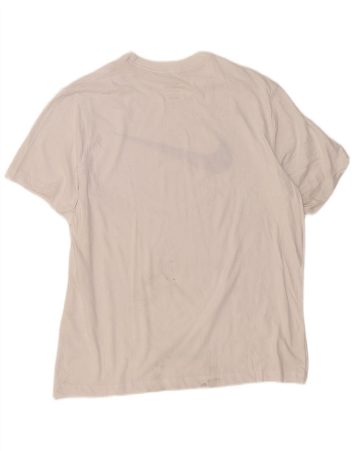 Męski T-shirt Nike Dri Fit z grafiką, duży, biały, bawełniany