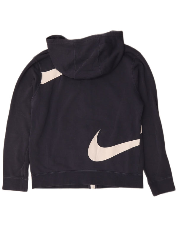 Chłopięcy sweter z kapturem i logo Nike Swoosh z zamkiem błyskawicznym, 13-14 lat XL, granatowy, bawełniany