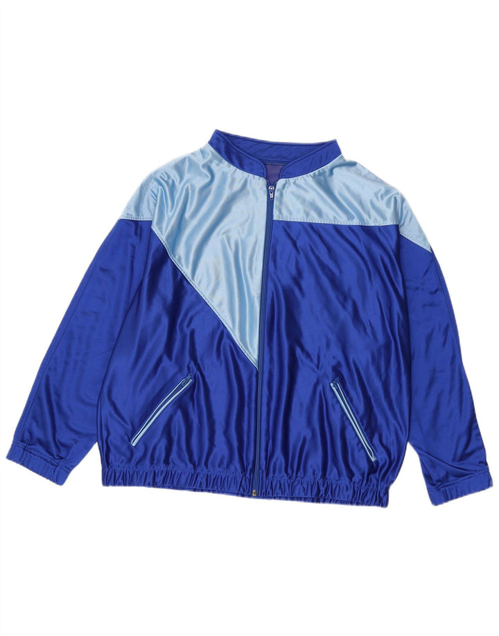 Męska kurtka dresowa w stylu vintage XL w kolorze niebieskim