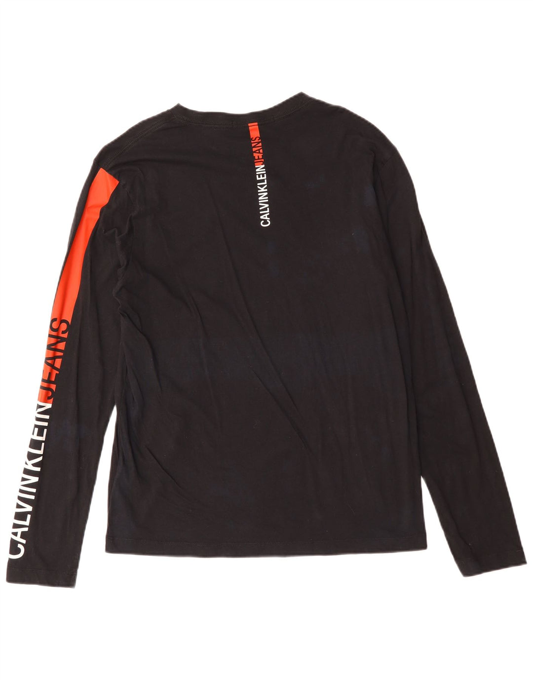 Męskie jeansy Calvin Klein z grafiką, długimi rękawami, duże, czarne, bawełniane