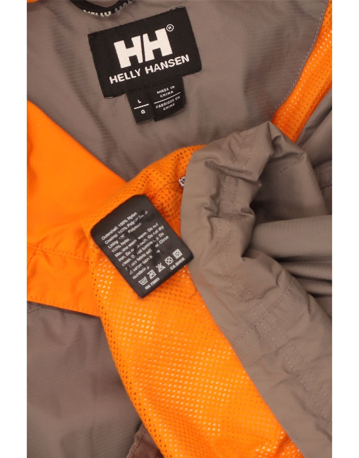Męska kurtka przeciwdeszczowa Helly Hansen UK 40, duża, szary nylon