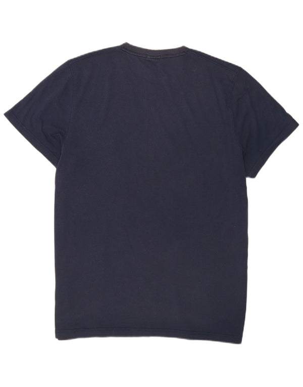 Męska koszulka z grafiką Abercrombie & Fitch, 2XL, granatowa, bawełniana