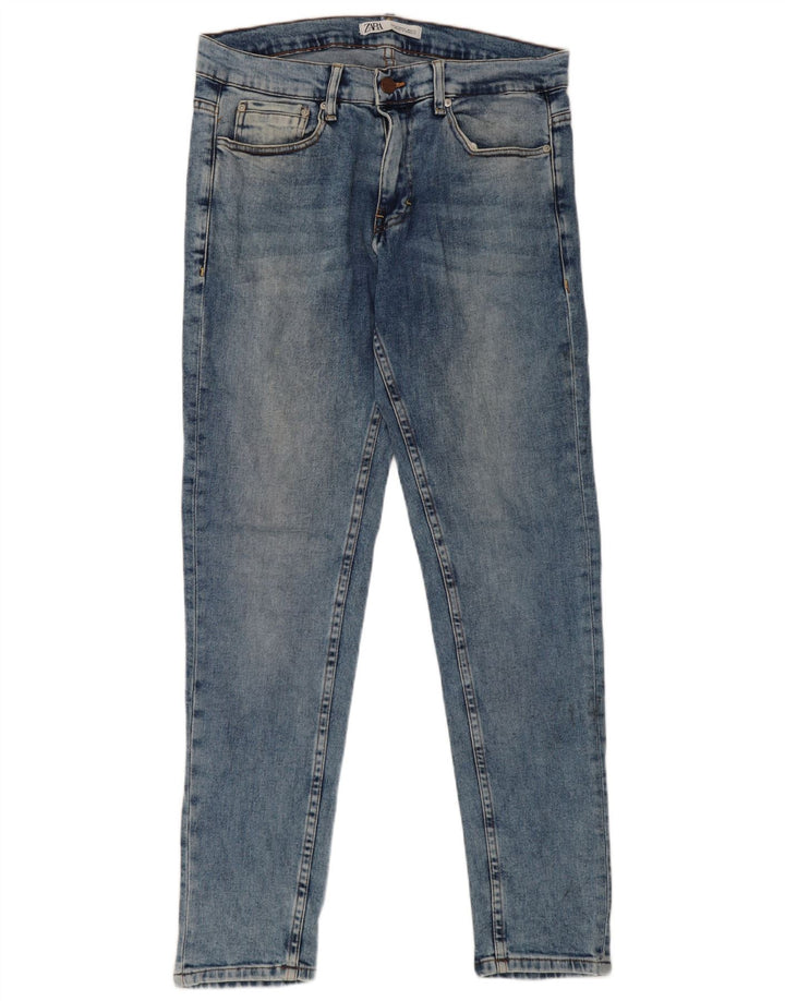Męskie jeansy Zara Slim, rozmiar 42, duże, W32 L31, niebieskie