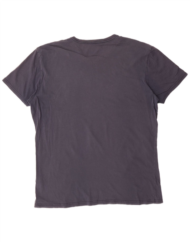 T-shirt męski NAPAPIJRI z grafiką geograficzną, 3XL, granatowy, bawełniany