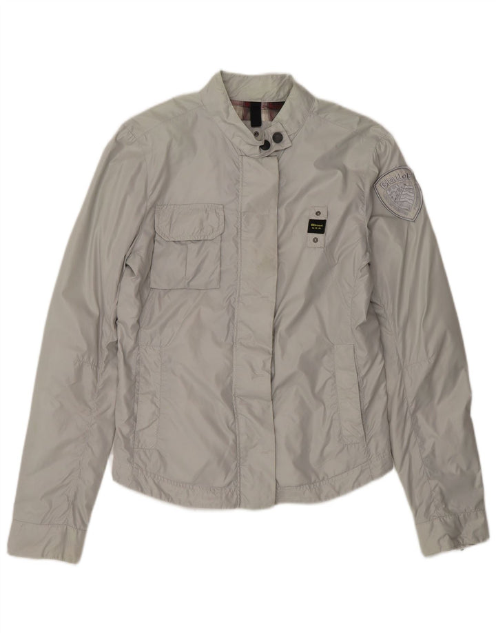 BLAUER Womens Utility Jacket UK 12 Medium Grey