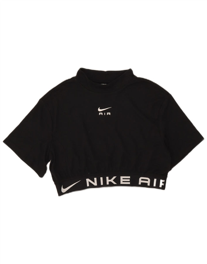 Damska koszulka Nike Crop Graphic Top UK 14, średni czarny poliester