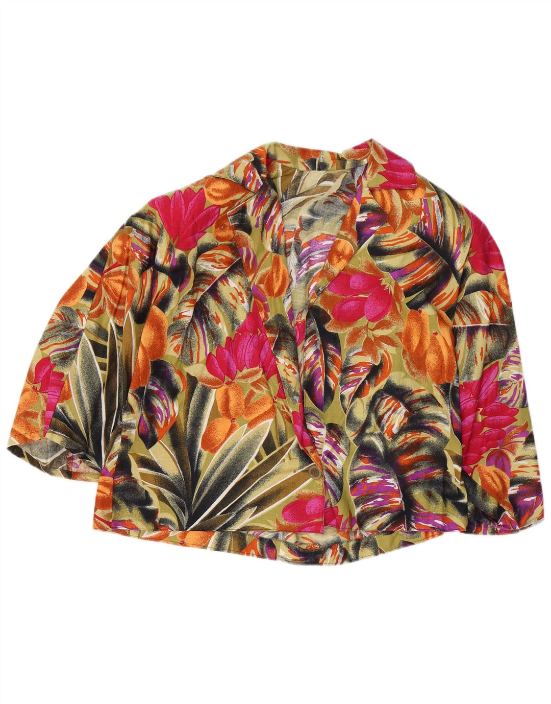 Vintage damska marynarka zapinana na 1 guzik UK 14, średnia, wielobarwna, w kwiaty