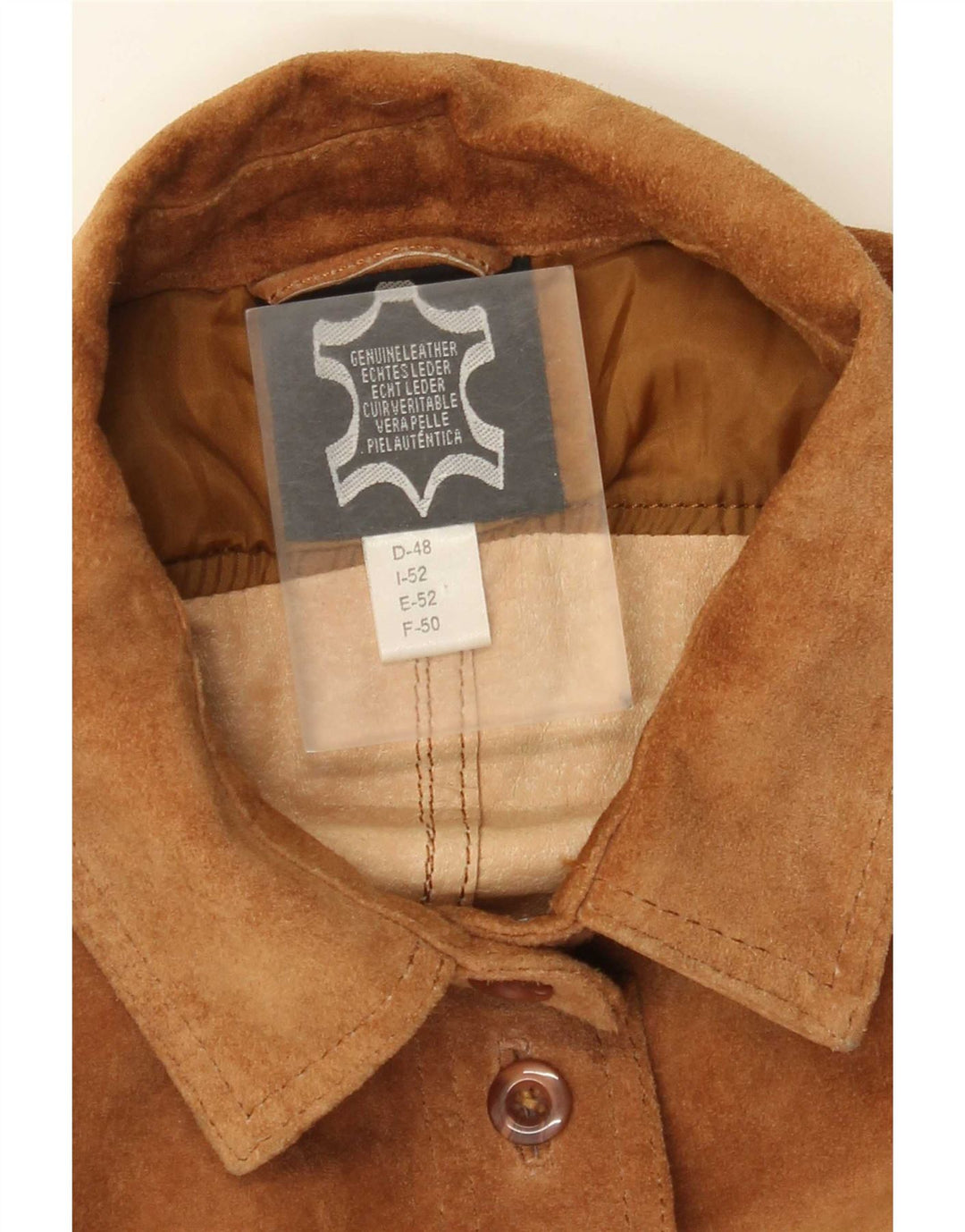 Zamszowa koszula damska w stylu vintage IT 52 XL Beżowa skóra