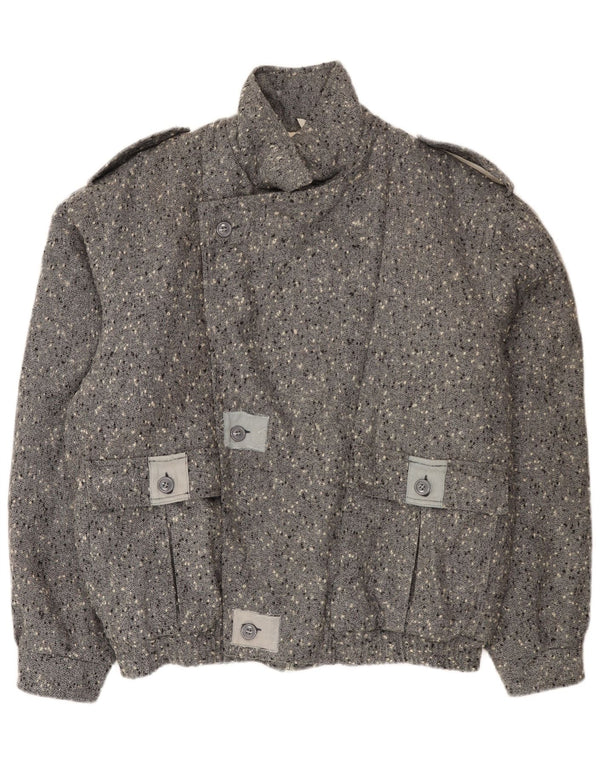 Vintage męska wojskowa kurtka wiatrówka UK 42 XL szara nakrapiana