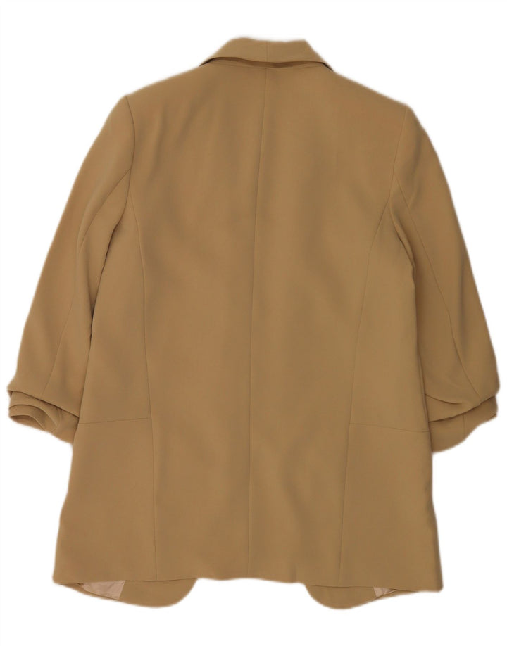 Zara Damska marynarka oversize z rękawami 3/4 i otwartymi, UK 10, mała, beżowa