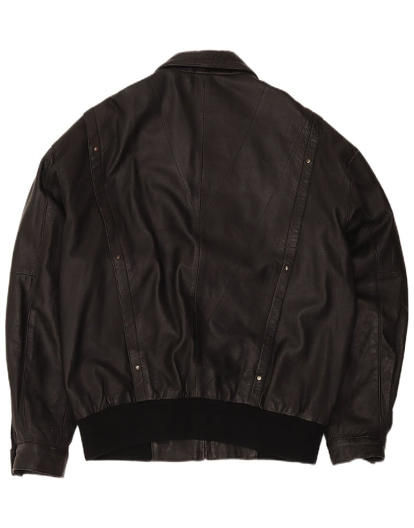Vintage męska skórzana kurtka bomber UK 42 XL czarna