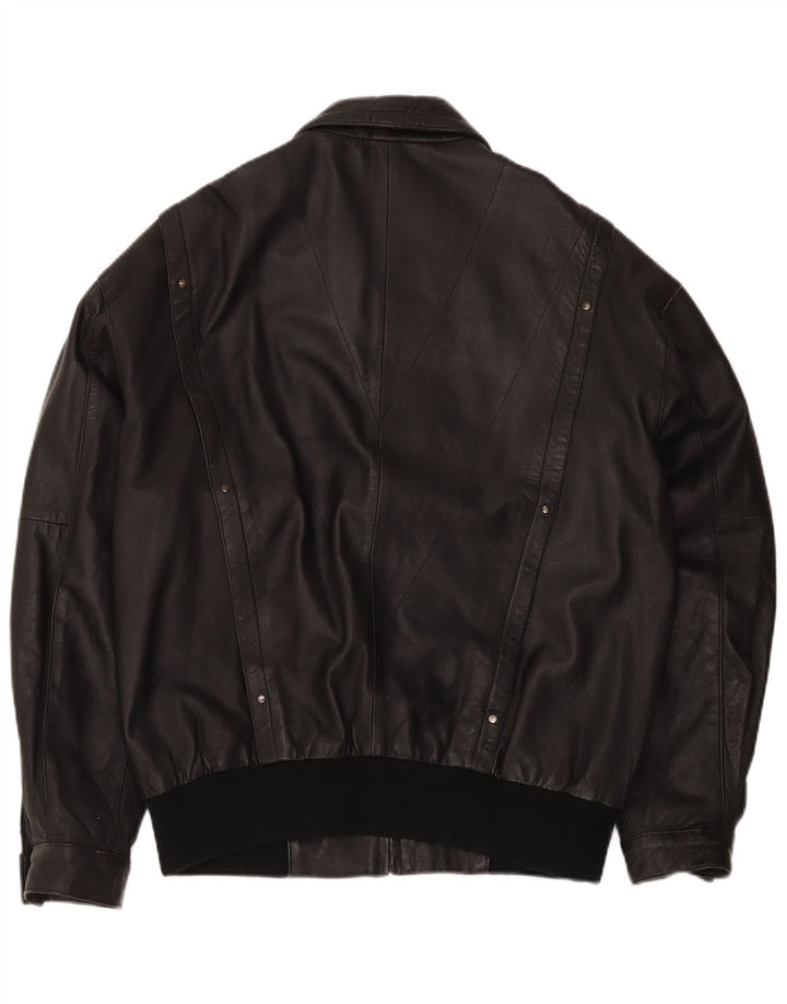 Vintage męska skórzana kurtka bomber UK 42 XL czarna