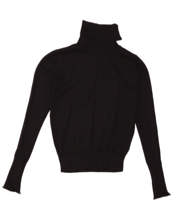Damski sweter z golfem Zara UK 10, mały, czarny poliester